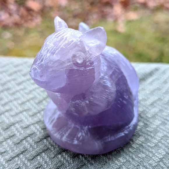 #thefairygodmotherhouse Jackets & Blazers - 3" FLOURITE Squirrel Carved stone figurine